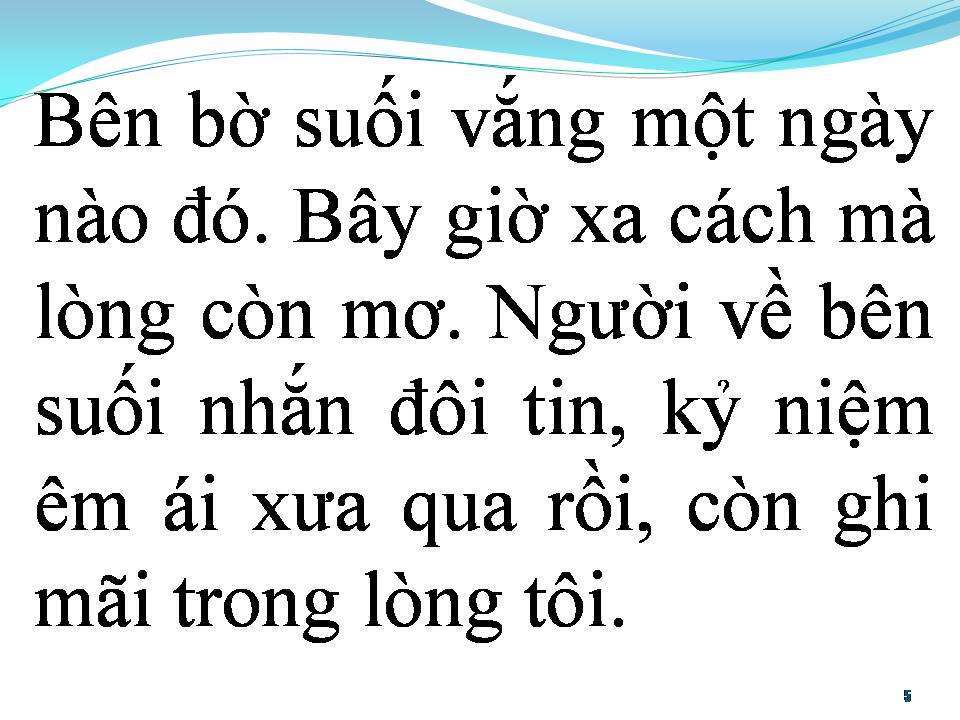 Lời bài hát BÊN BỜ SUỐI VẮNG