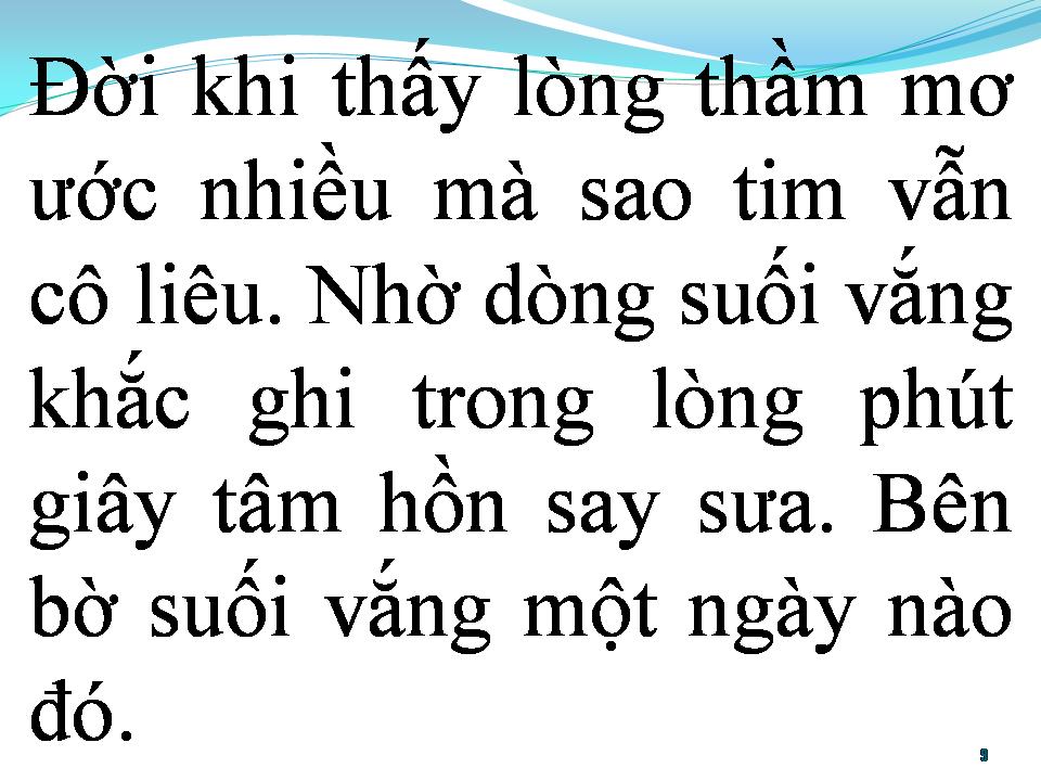 Lời bài hát BÊN BỜ SUỐI VẮNG