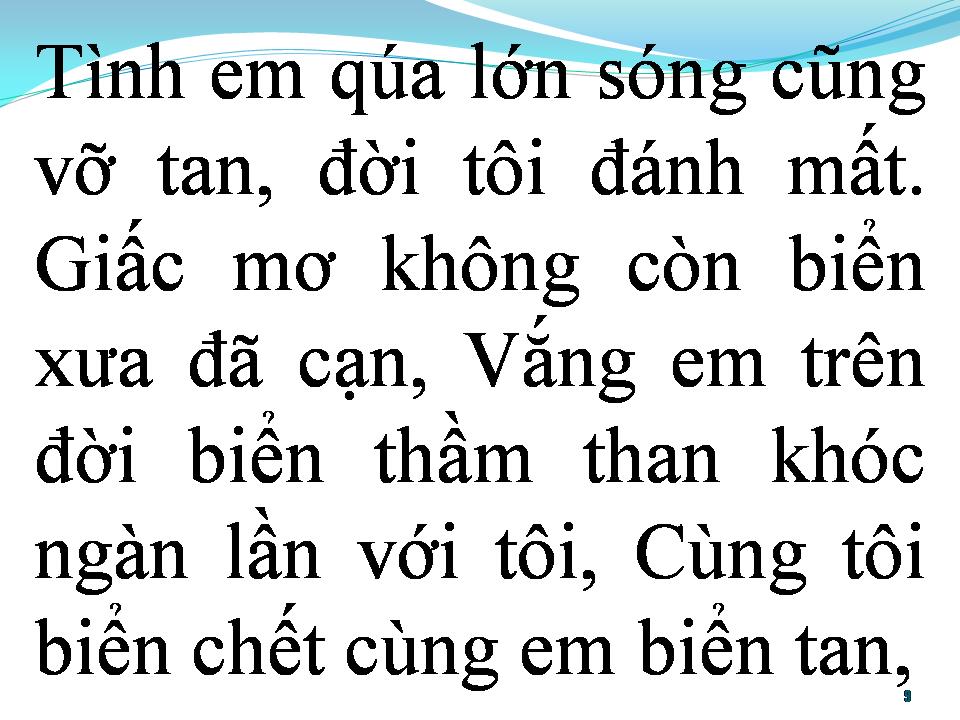 Lời bài hát BIỂN CẠN