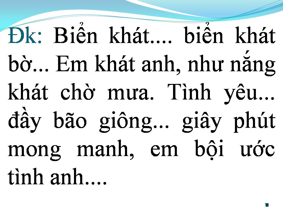 Lời bài hát BIỂN KHÁT