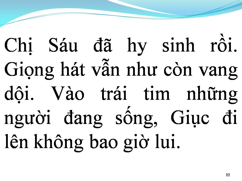 Lời bài hát BIẾT ƠN CHỊ VÕ THỊ SÁU