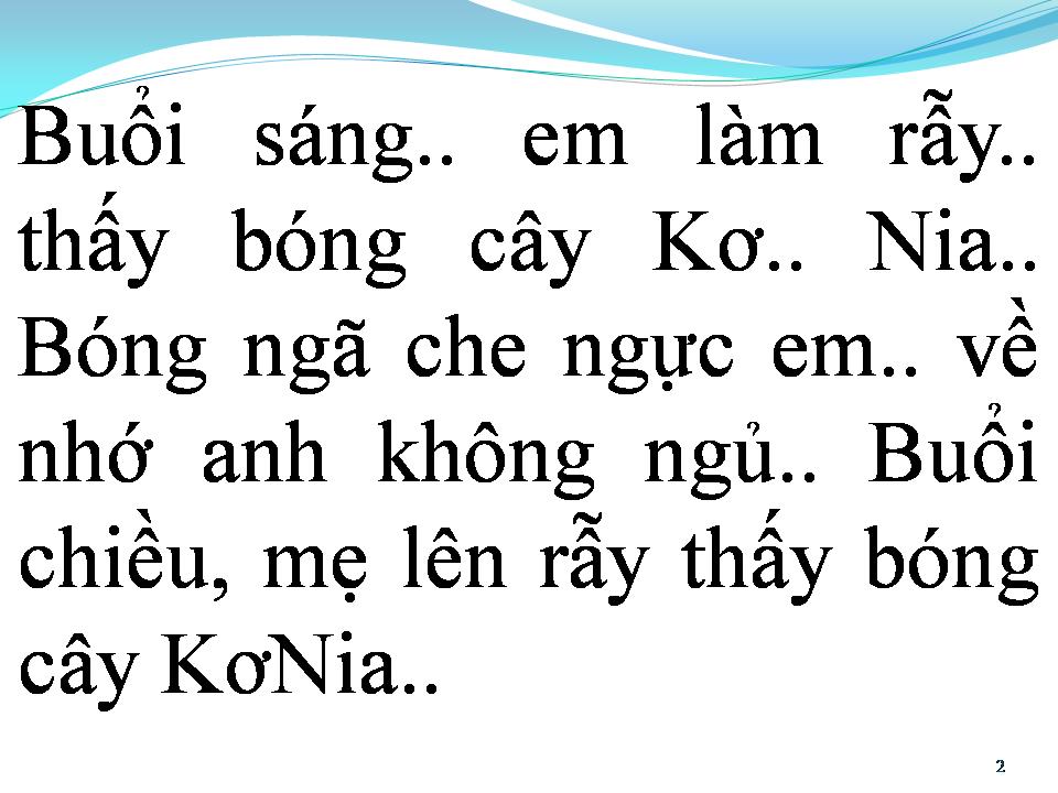 Lời bài hát BÓNG CÂY KƠ NIA