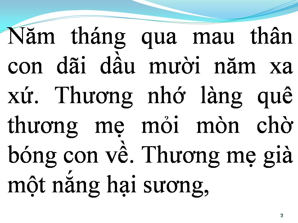 Lời bài hát BÓNG DÁNG MẸ HIỀN