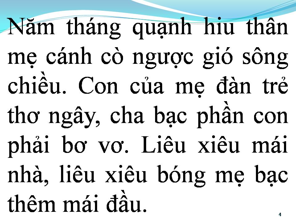 Lời bài hát BÓNG DÁNG MẸ HIỀN