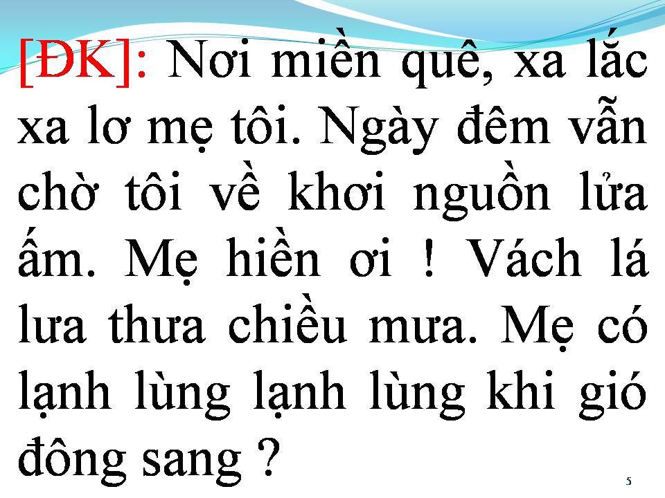 Lời bài hát BÓNG DÁNG MẸ HIỀN