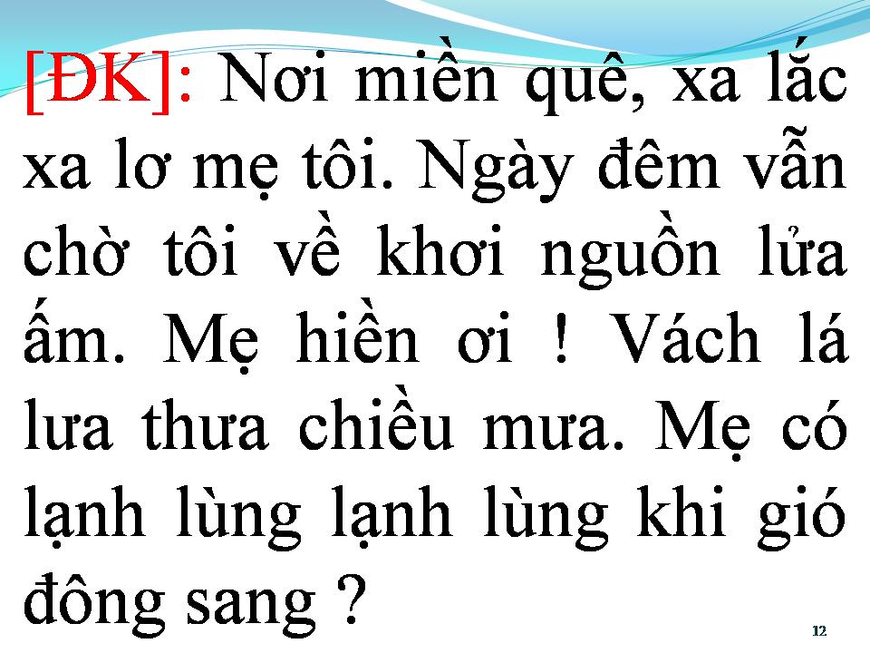 Lời bài hát BÓNG DÁNG MẸ HIỀN