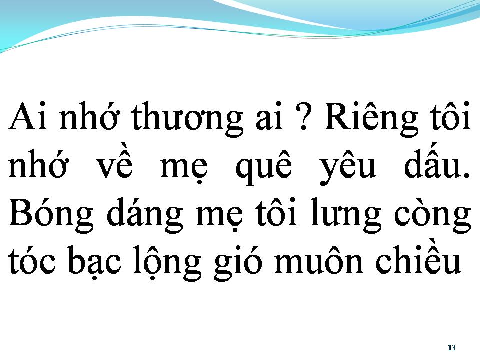 Lời bài hát BÓNG DÁNG MẸ HIỀN