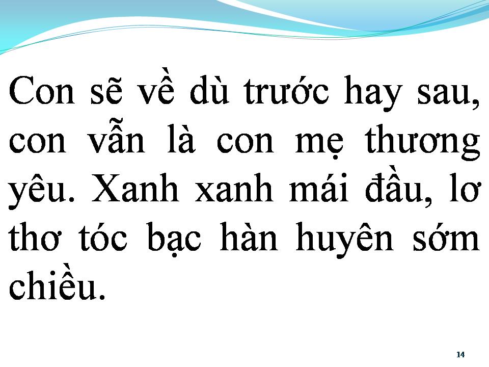 Lời bài hát BÓNG DÁNG MẸ HIỀN