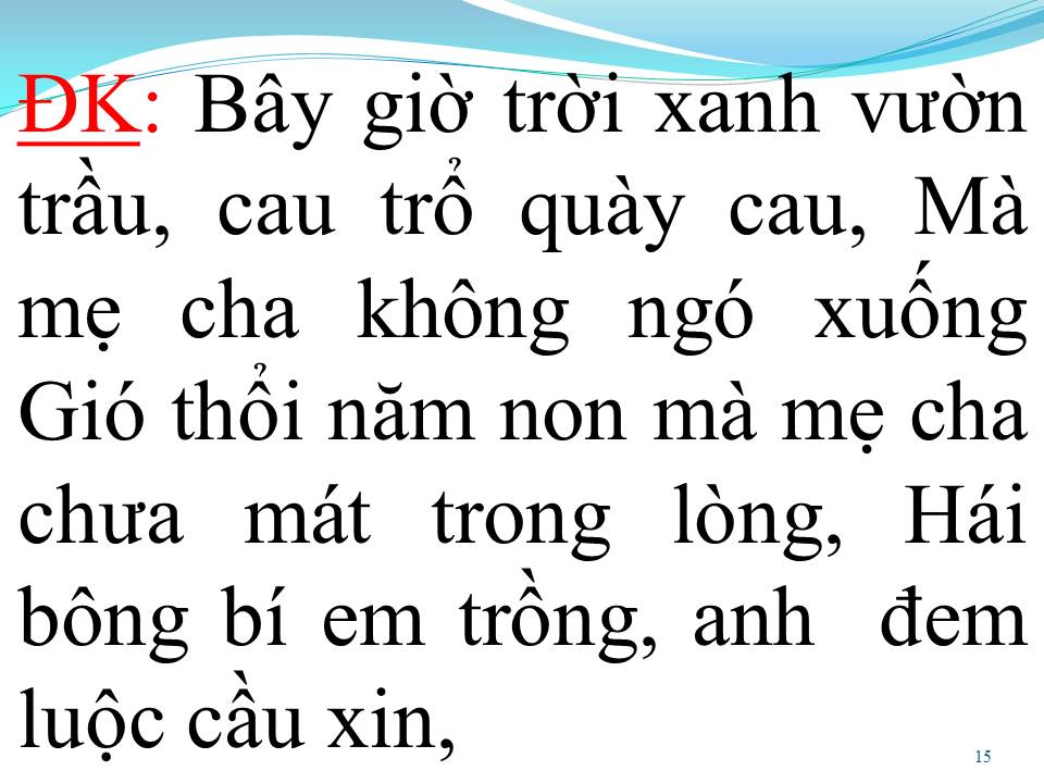 Lời bài hát BÔNG BÍ VÀNG