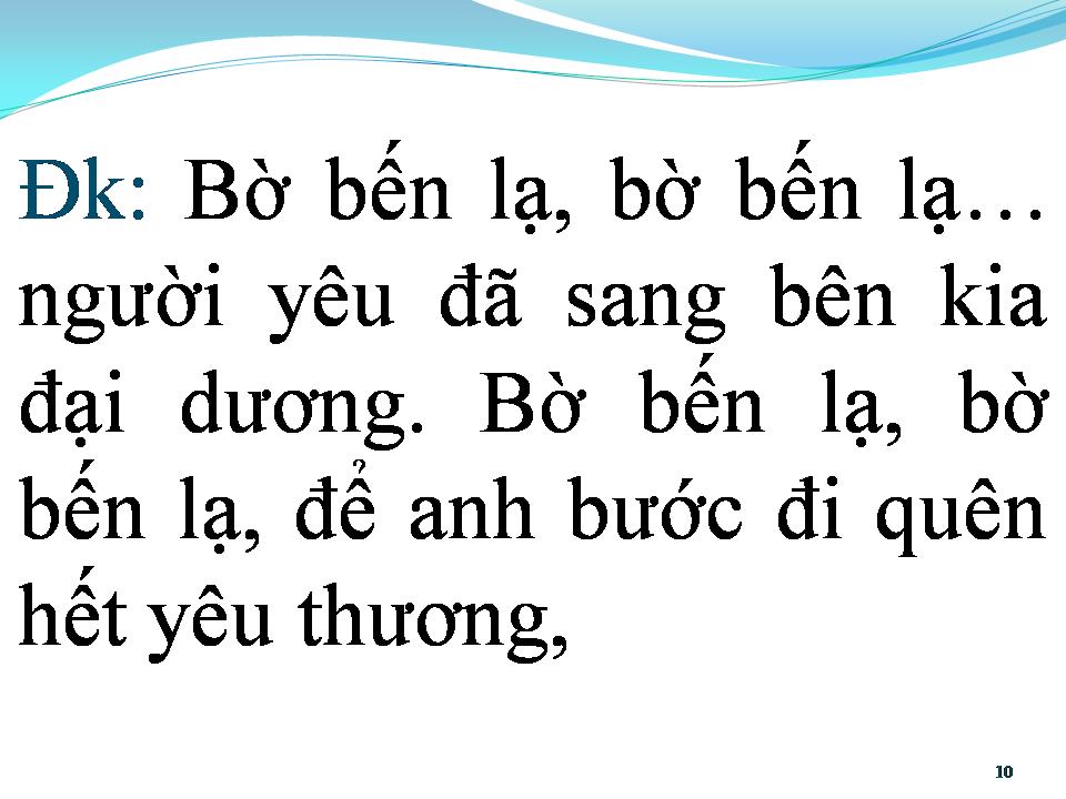 Lời bài hát BỜ BẾN LẠ
