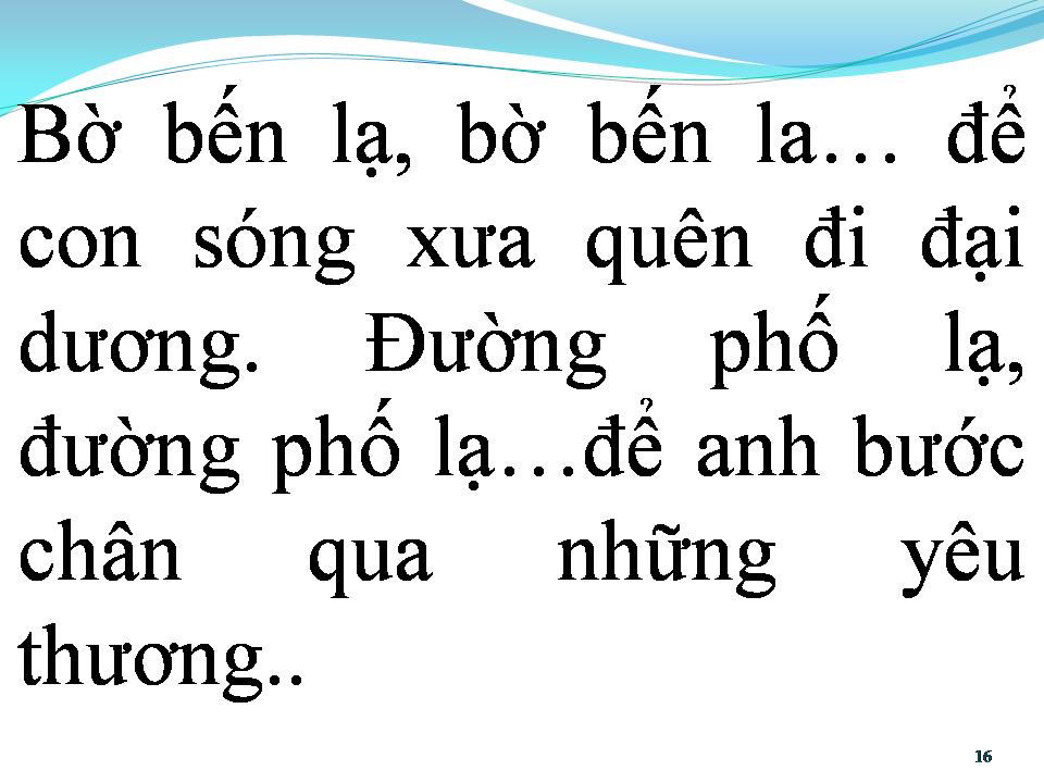 Lời bài hát BỜ BẾN LẠ