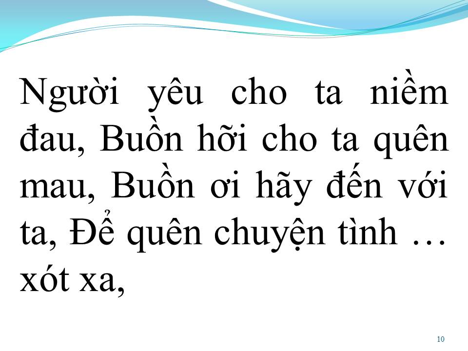 Lời bài hát BUỒN ƠI CHÀO MI