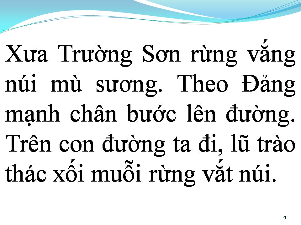 Lời bài hát BƯỚC CHÂN TRÊN DÃY TRƯỜNG SƠN