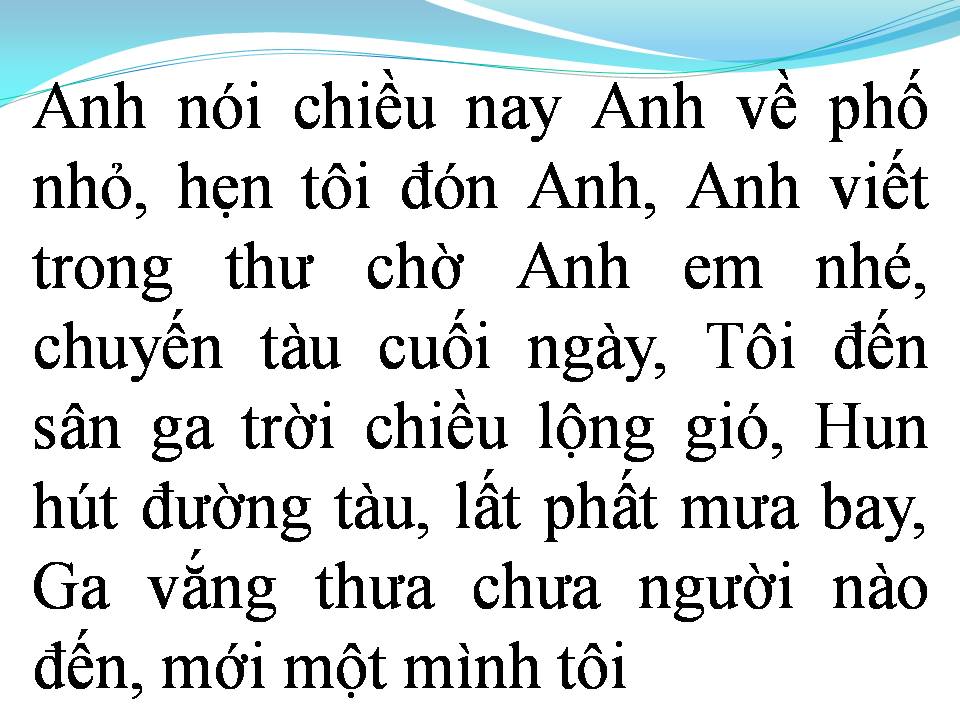Lời bài hát GA CHIỀU PHỐ NHỎ