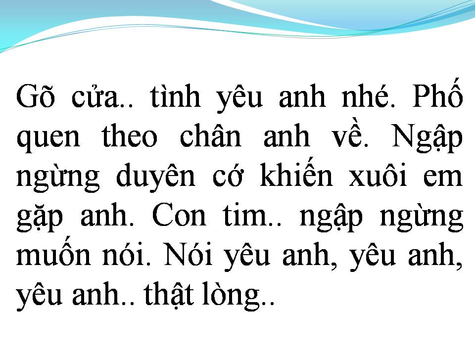 Lời bài hát GÕ CỬA TÌNH YÊU