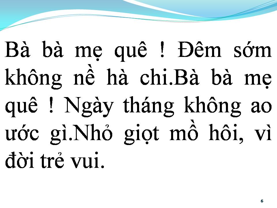 Lời bài hát BÀ MẸ QUÊ