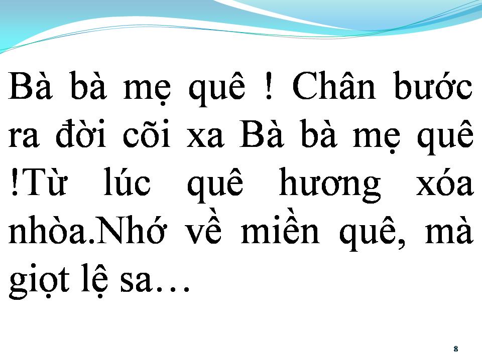 Lời bài hát BÀ MẸ QUÊ