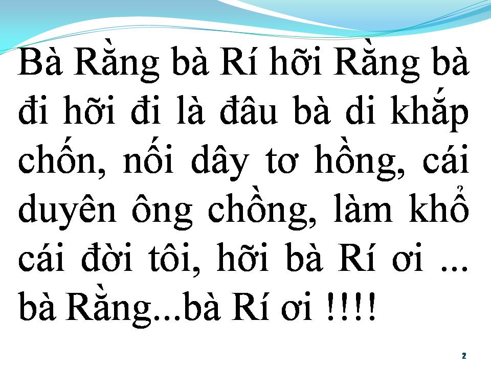 Lời bài hát BÀ RẰNG BÀ RÍ