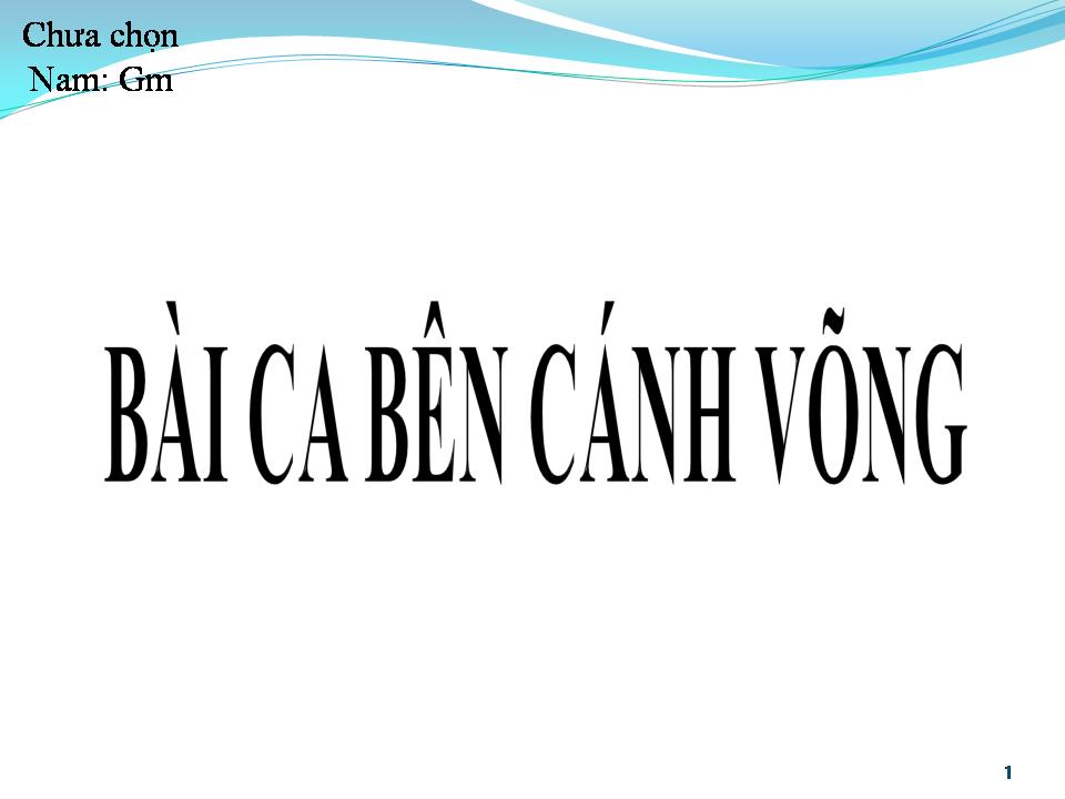 Lời bài hát BÀI CA BÊN CÁNH VÕNG