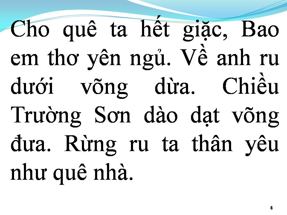 Lời bài hát BÀI CA BÊN CÁNH VÕNG