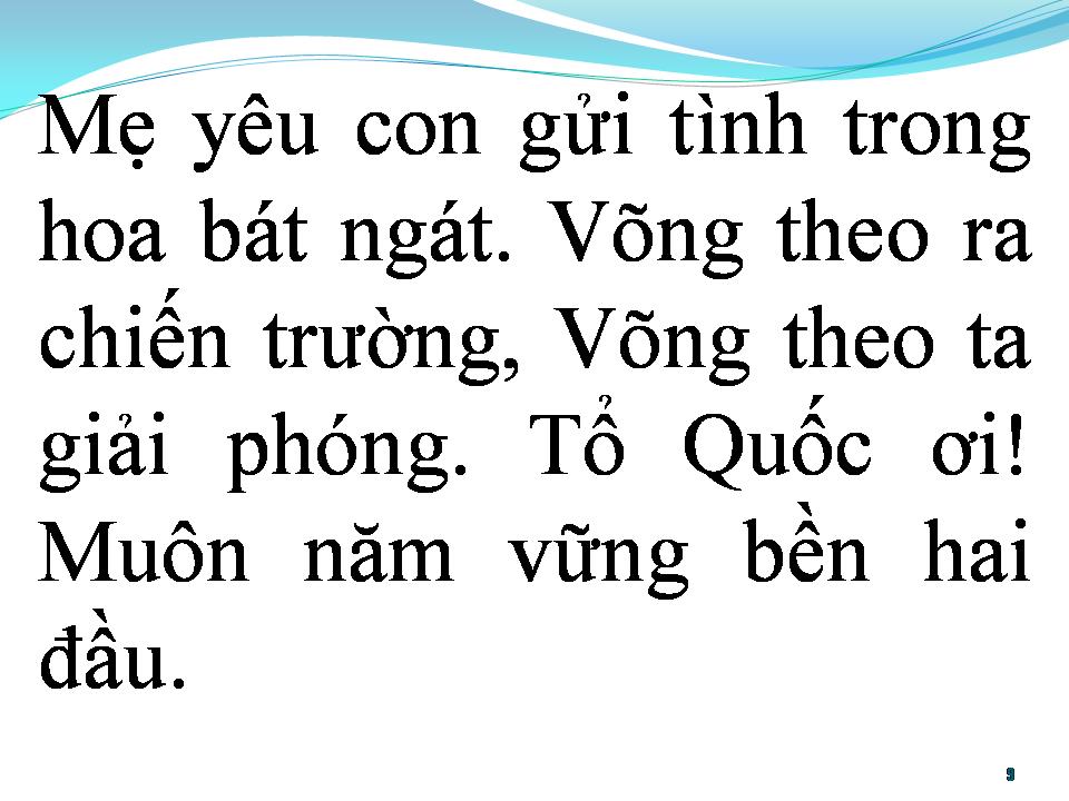Lời bài hát BÀI CA BÊN CÁNH VÕNG