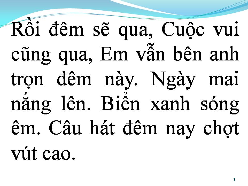 Lời bài hát BÀI CA ĐÊM