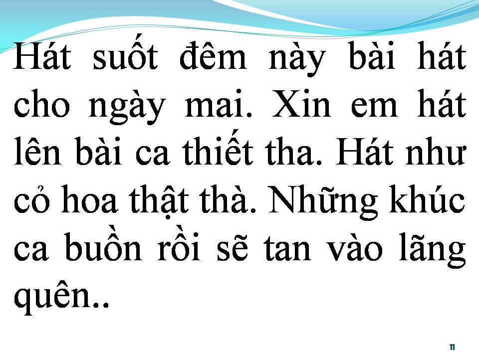 Lời bài hát BÀI CA ĐÊM