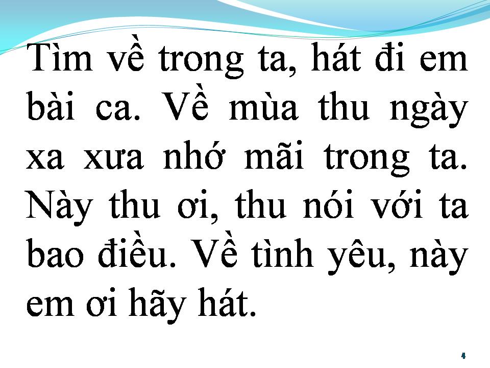 Lời bài hát BÀI CA MÙA THU