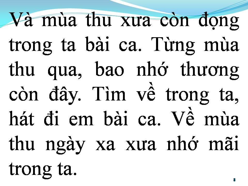 Lời bài hát BÀI CA MÙA THU
