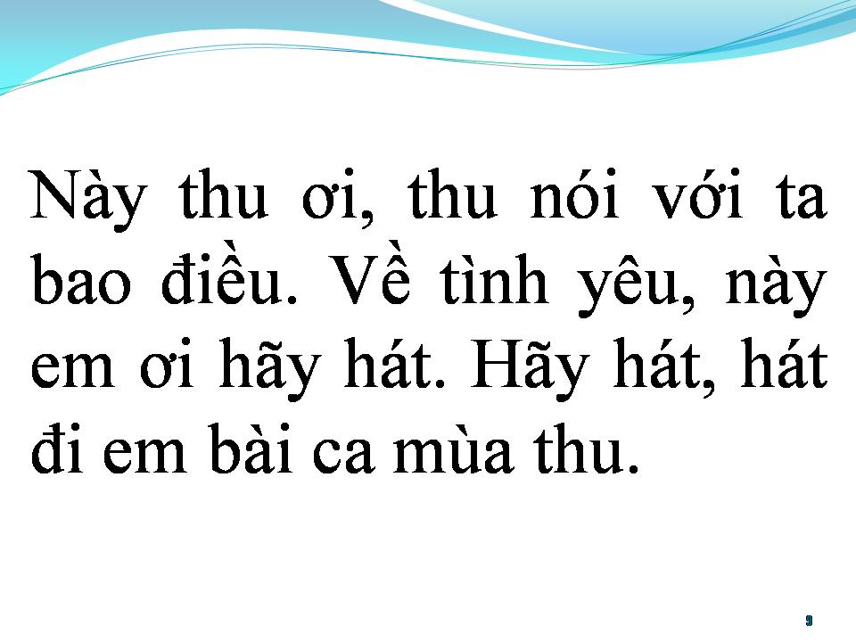 Lời bài hát BÀI CA MÙA THU