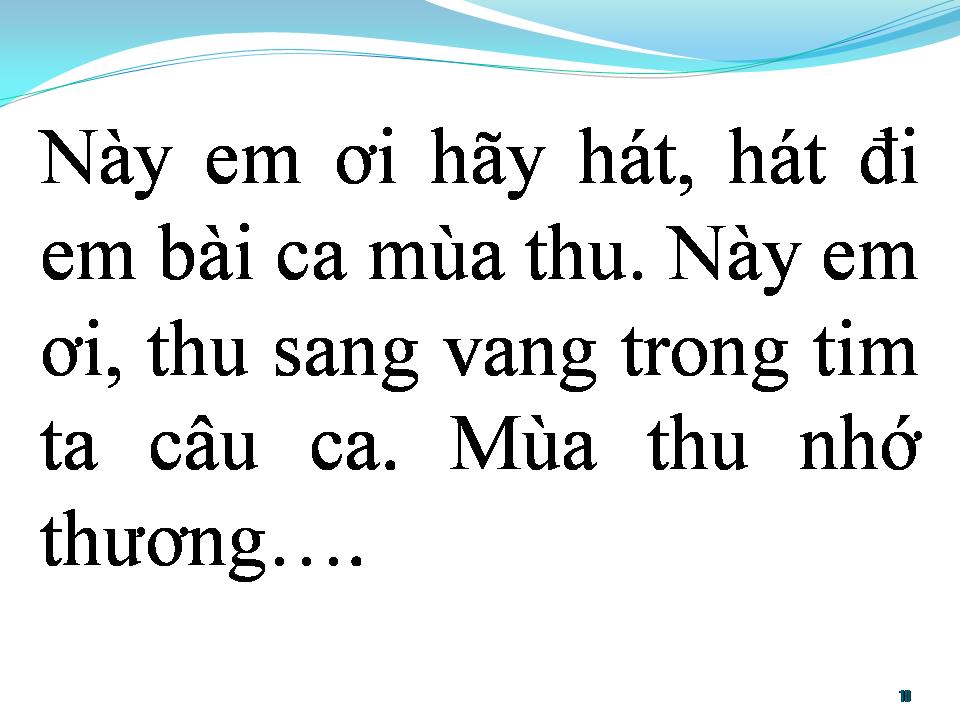 Lời bài hát BÀI CA MÙA THU