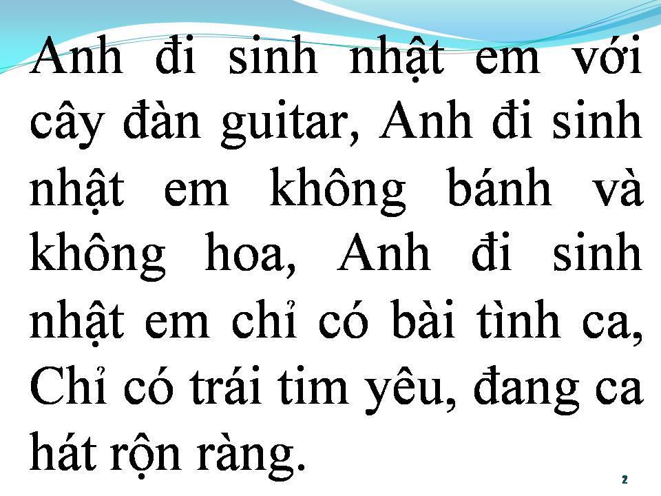 Lời bài hát BÀI CA MỪNG SINH NHẬT
