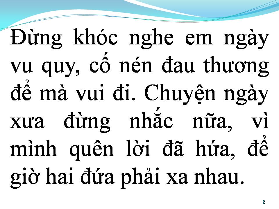 Lời bài hát BÀI CA NGÀY VU QUY