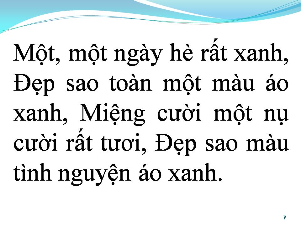 Lời bài hát BÀI CA TÌNH NGUYỆN XANH