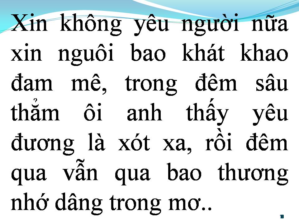 Lời bài hát BÀI CA TÌNH NHỚ