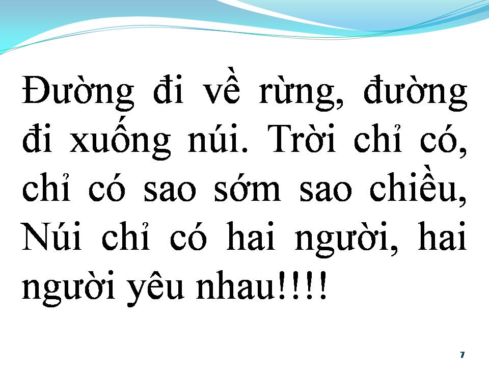 Lời bài hát BÀI CA TRÊN NÚI