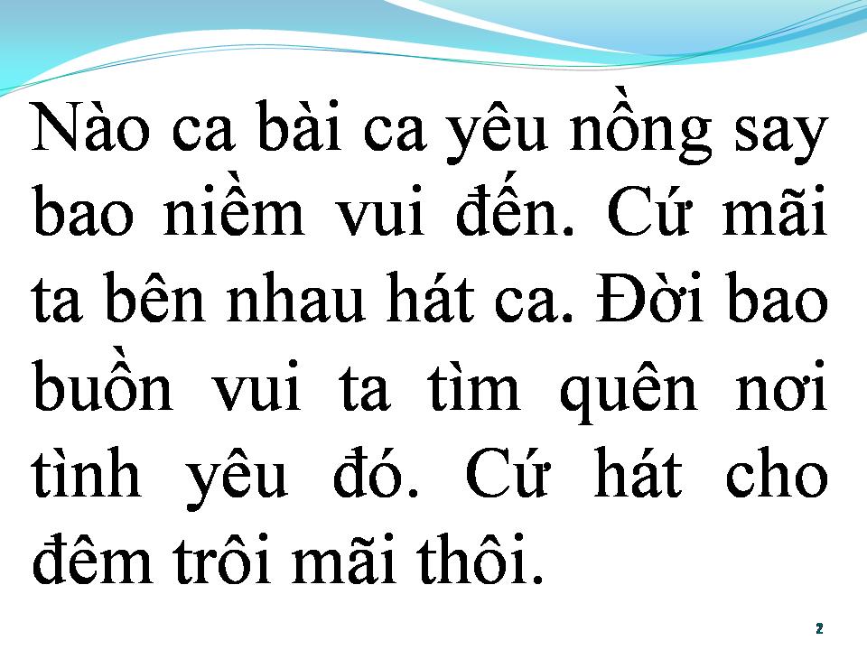 Lời bài hát BÀI CA YÊU ĐỜI