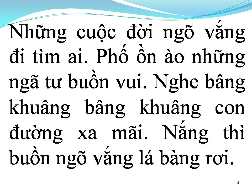 Lời bài hát BÀI HÁT BUỒN