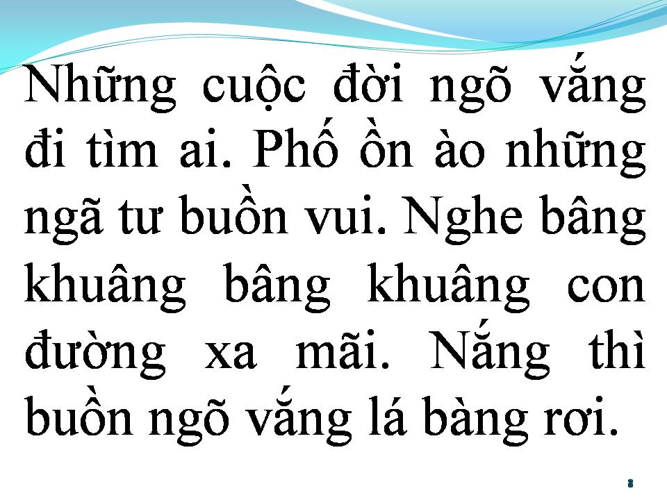 Lời bài hát BÀI HÁT BUỒN
