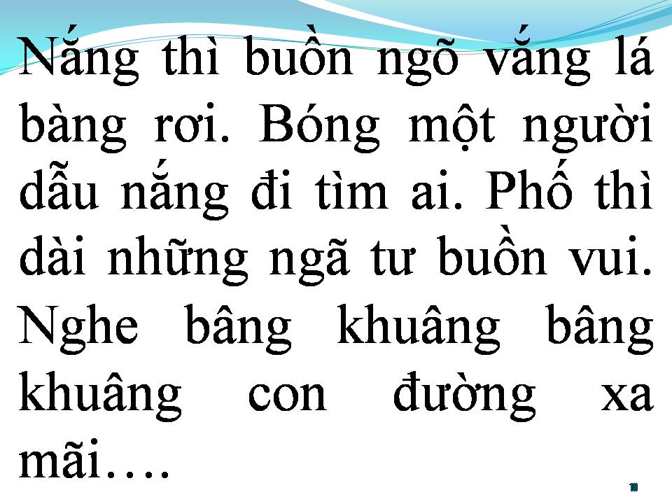 Lời bài hát BÀI HÁT BUỒN