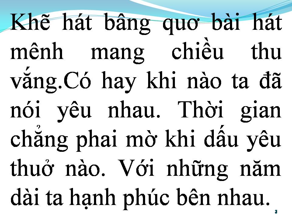 Lời bài hát BÀI HÁT CHIỀU THU