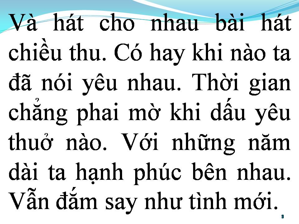 Lời bài hát BÀI HÁT CHIỀU THU
