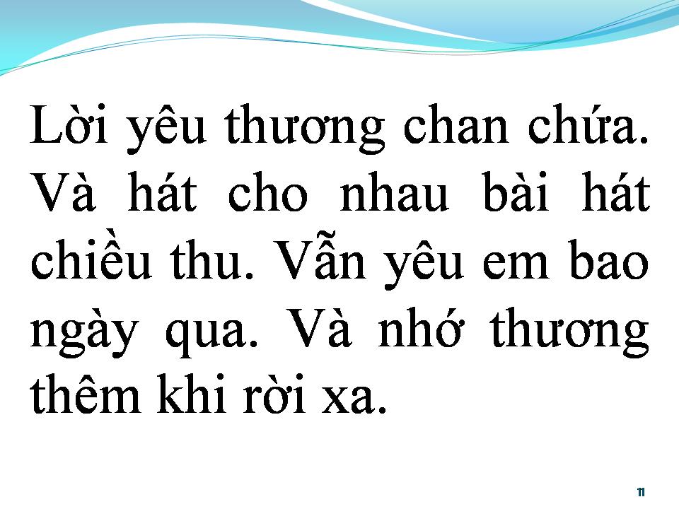 Lời bài hát BÀI HÁT CHIỀU THU