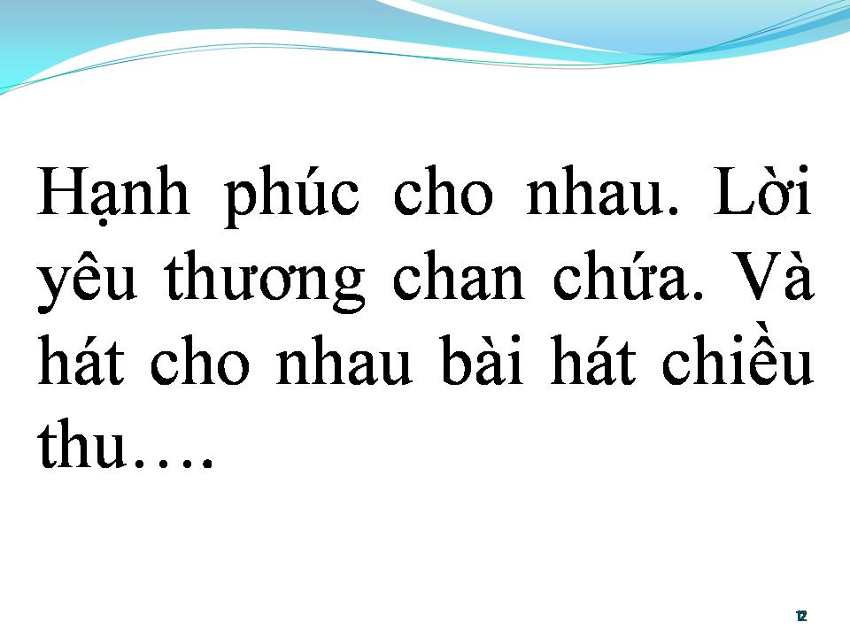 Lời bài hát BÀI HÁT CHIỀU THU