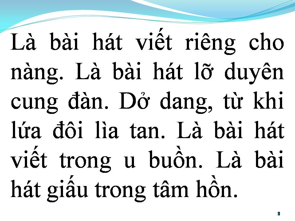 Lời bài hát BÀI HÁT CÔ ĐƠN