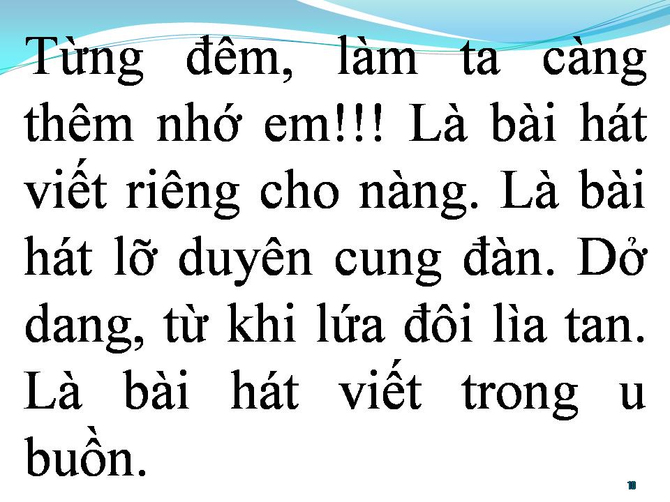 Lời bài hát BÀI HÁT CÔ ĐƠN