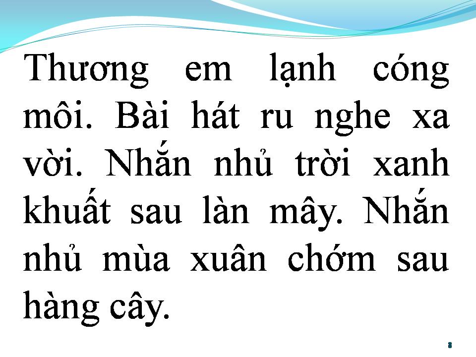 Lời bài hát BÀI HÁT RU MÙA ĐÔNG
