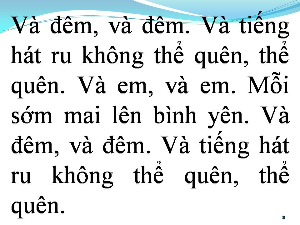 Lời bài hát BÀI HÁT RU MÙA ĐÔNG