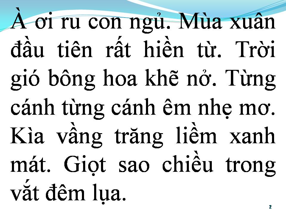 Lời bài hát BÀI HÁT RU MÙA XUÂN