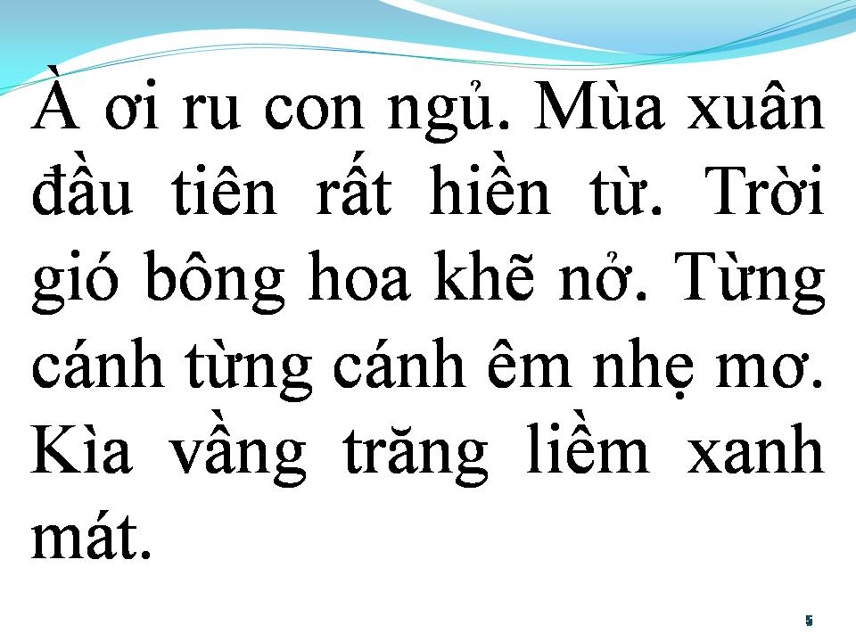 Lời bài hát BÀI HÁT RU MÙA XUÂN